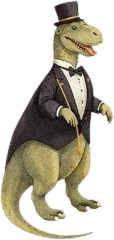 Dinosaur in tuxedo